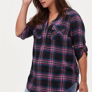 Torrid HARPER - BLACK & HOT PINK PLAID